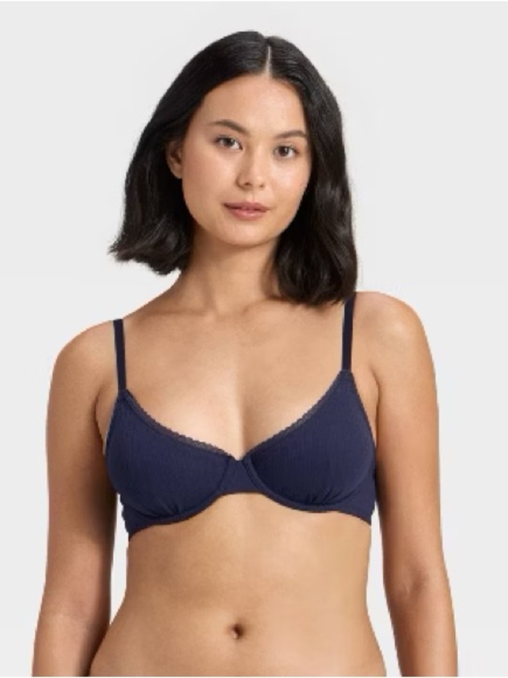 I9 NWT Wild Fable Ribbed Underwire Demi Bra with Lace Trim - Size: 32A